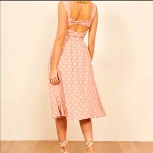 Reformation Lanai Polka Dot Midi Dress